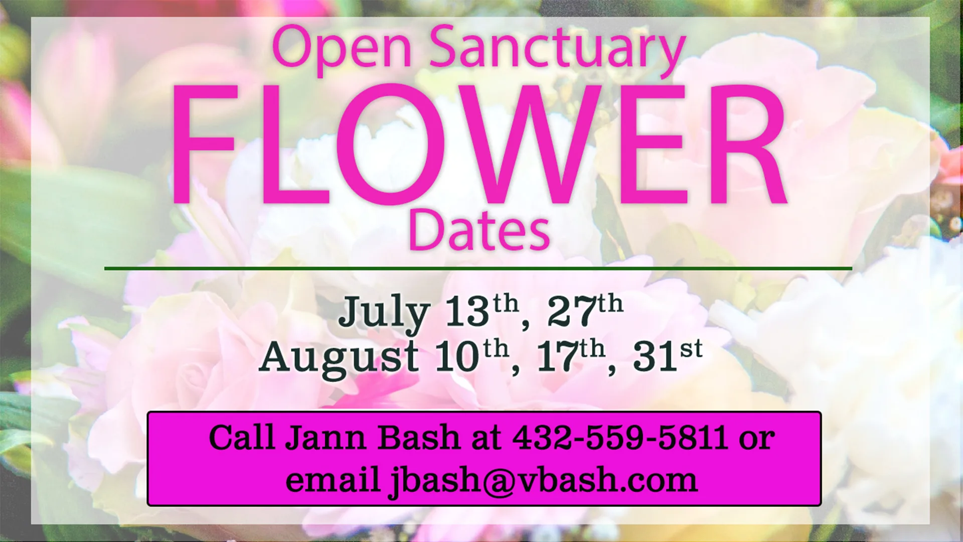 Open Sanctuary Flower Dates