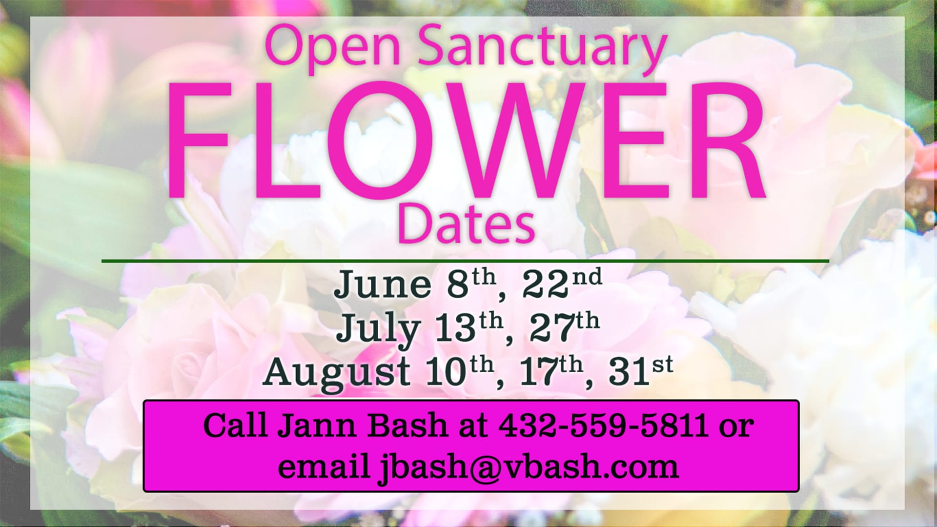Open Sanctuary Flower Dates