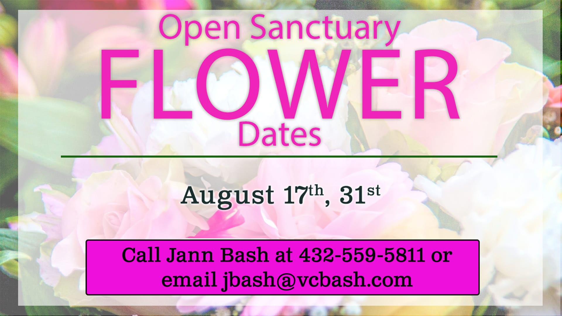 Open Sanctuary Flower Dates