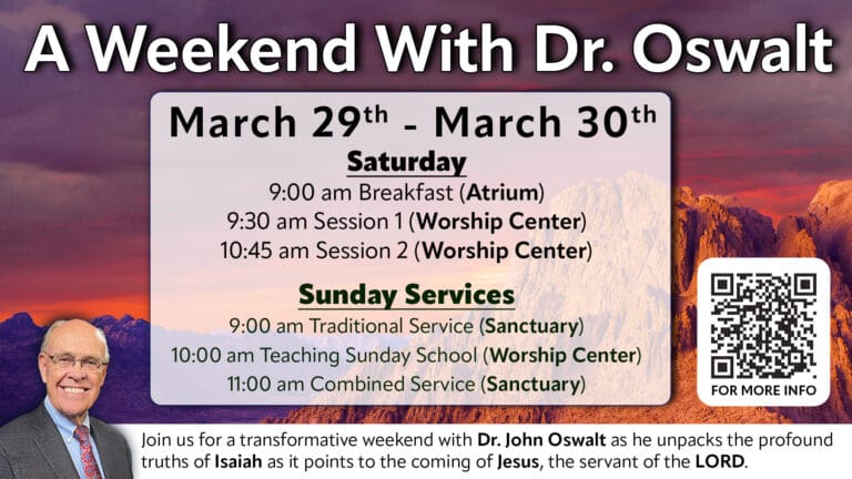 Dr. John Oswalt Weekend