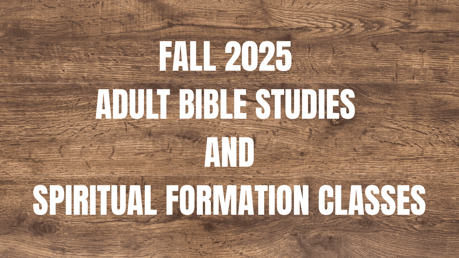 Fall Adult Bible Study & Spiritual Formation Opportunities