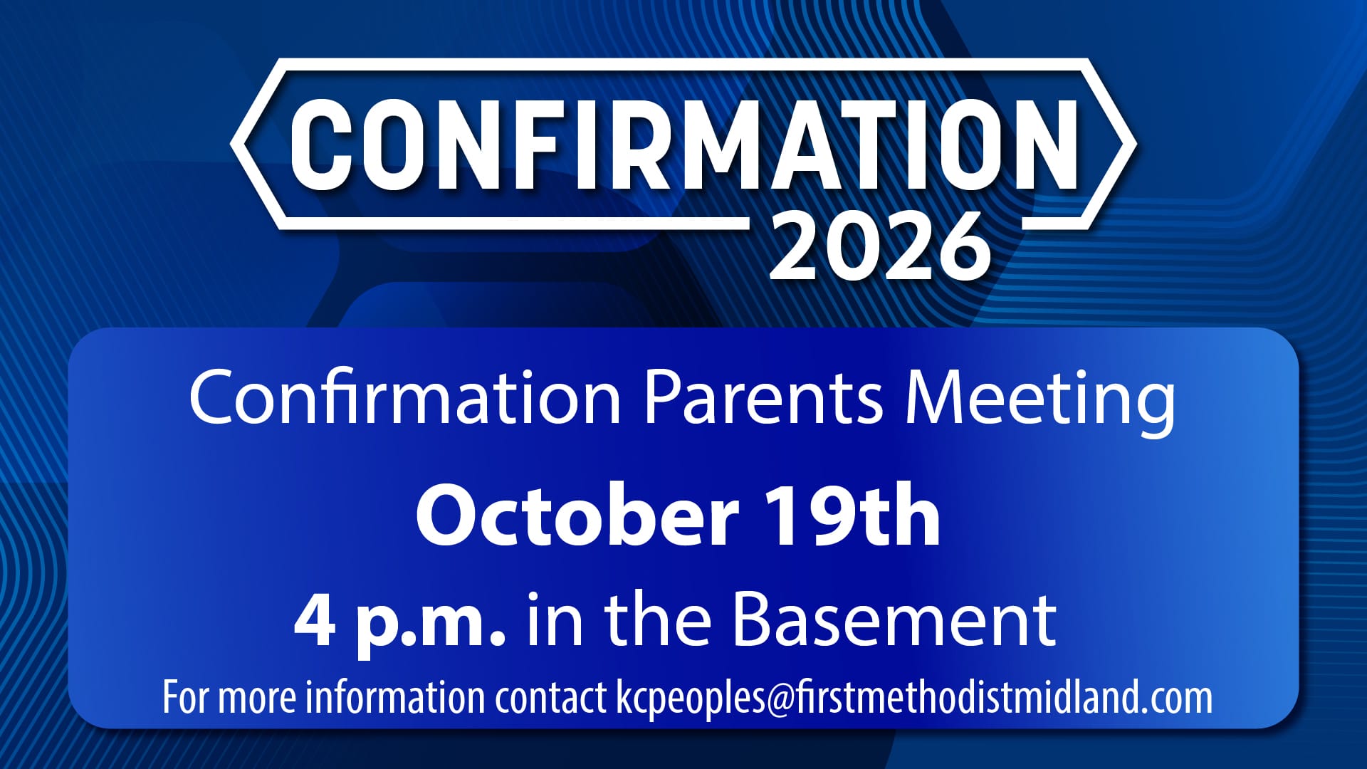 Confirmation Parents Meeting