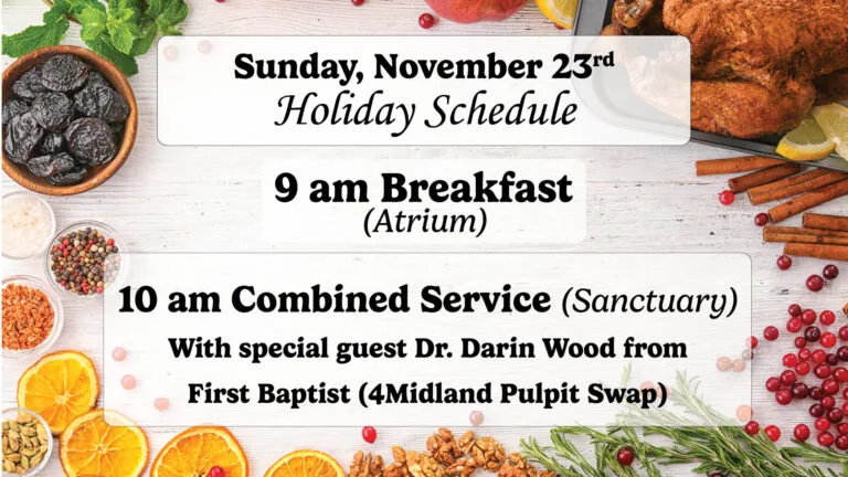 Thanksgiving Holiday Schedule Pulpit Swap