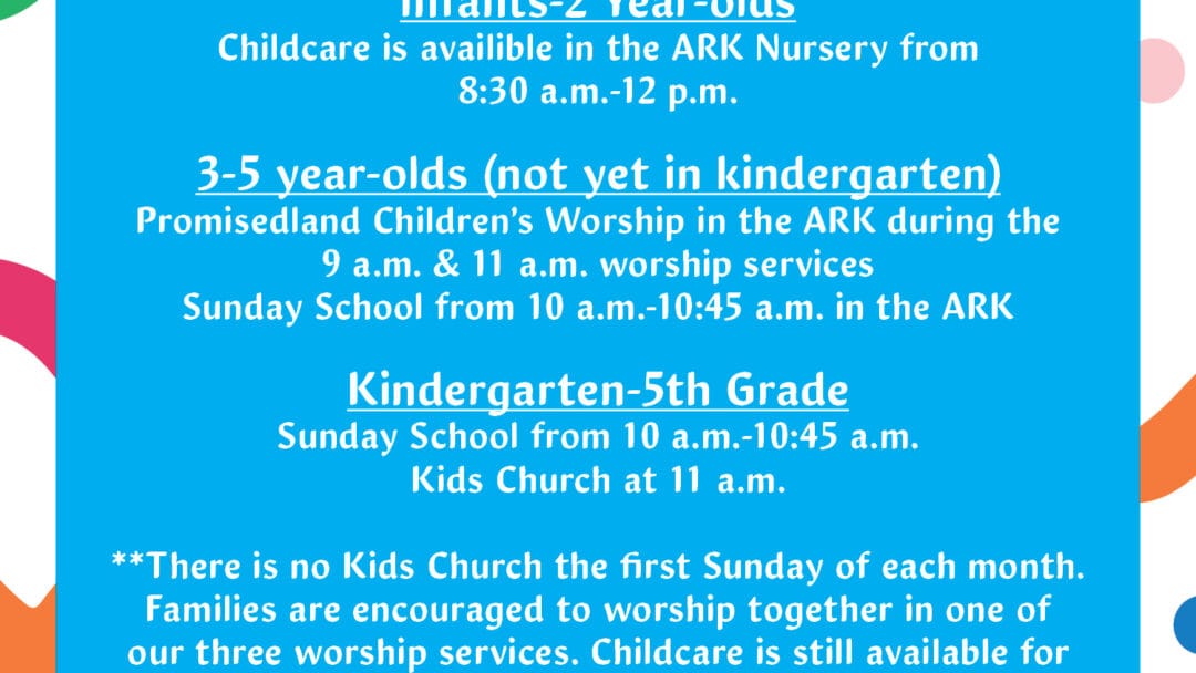 Kids@First Children’s Ministry Information