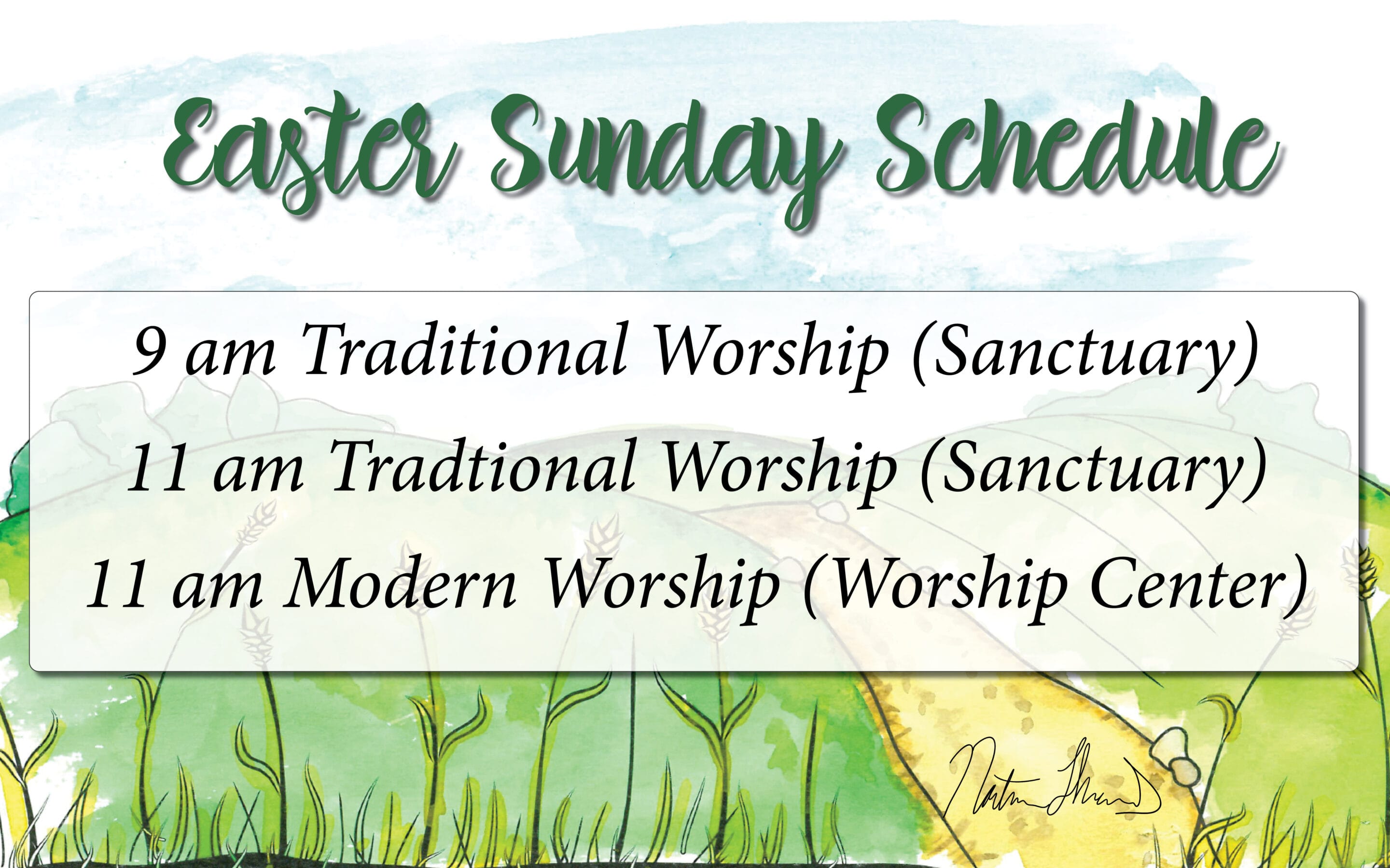 Easter Sunday Schedule