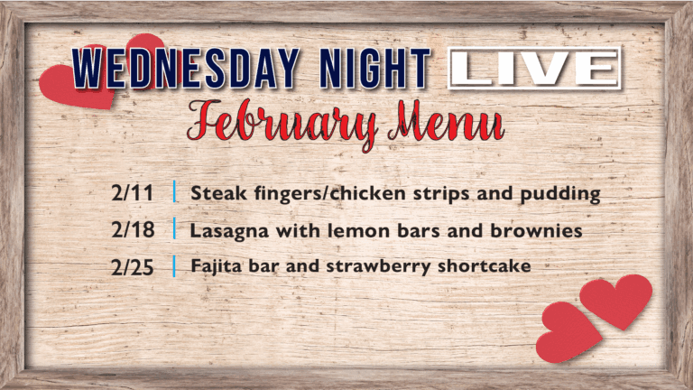 Wednesday Night Live February Menu