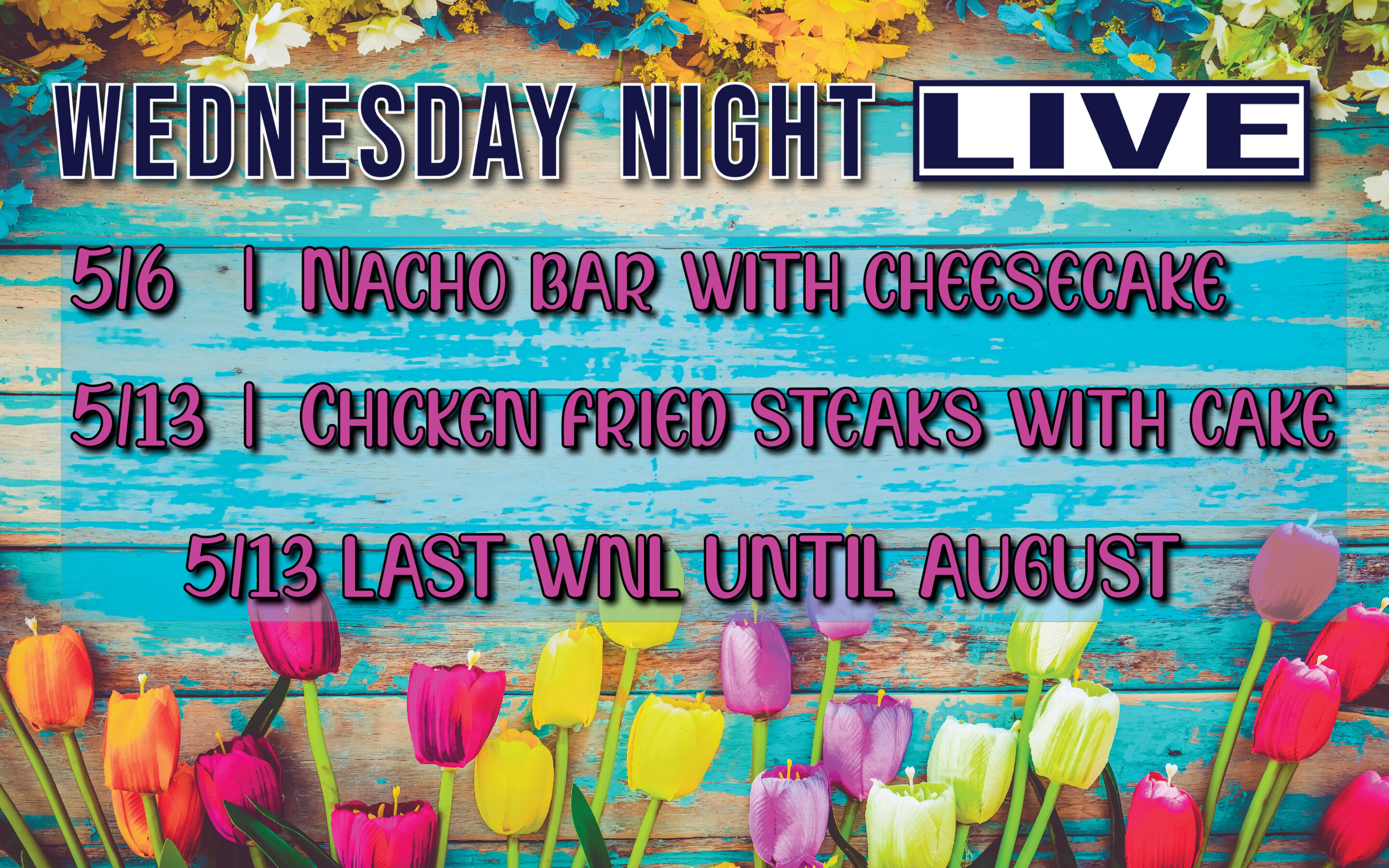 Wednesday Night Live Menu