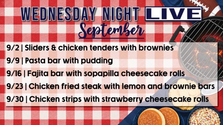 Wednesday Night Live Menu
