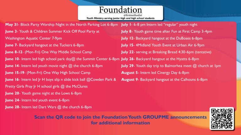 2026 Youth Summer Calendar