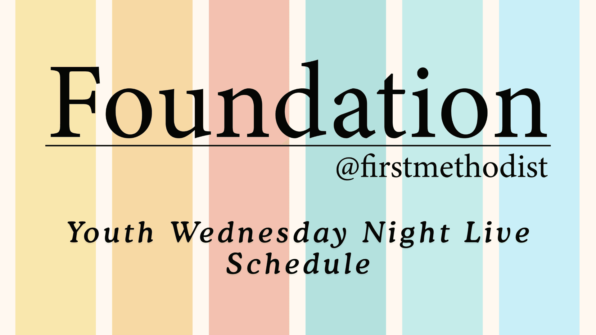 Wednesday Night Live Youth Schedule