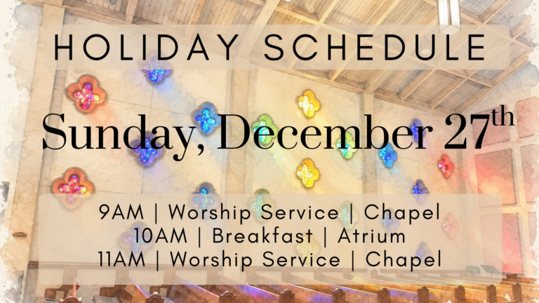 Holiday Schedule December 27th