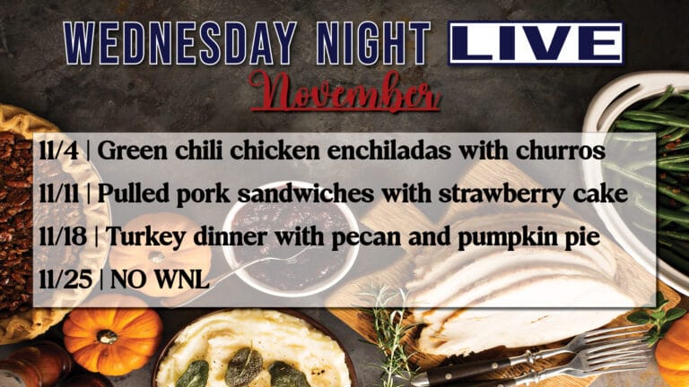 Wednesday Night Live November Menu