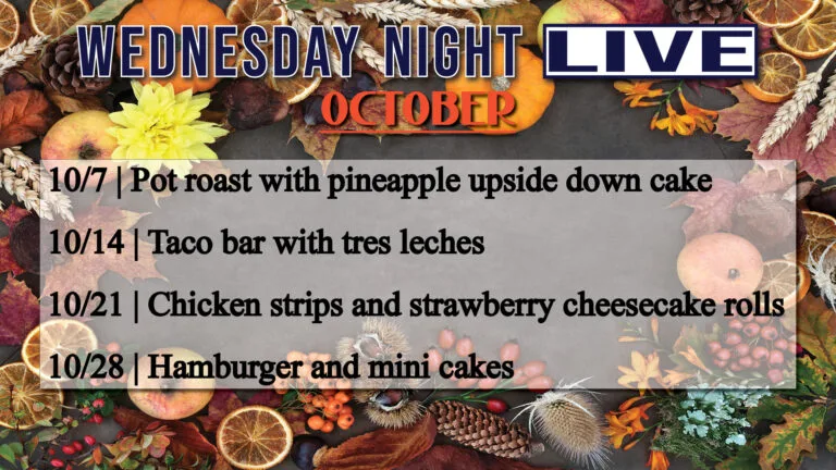 Wednesday Night Live October Menu